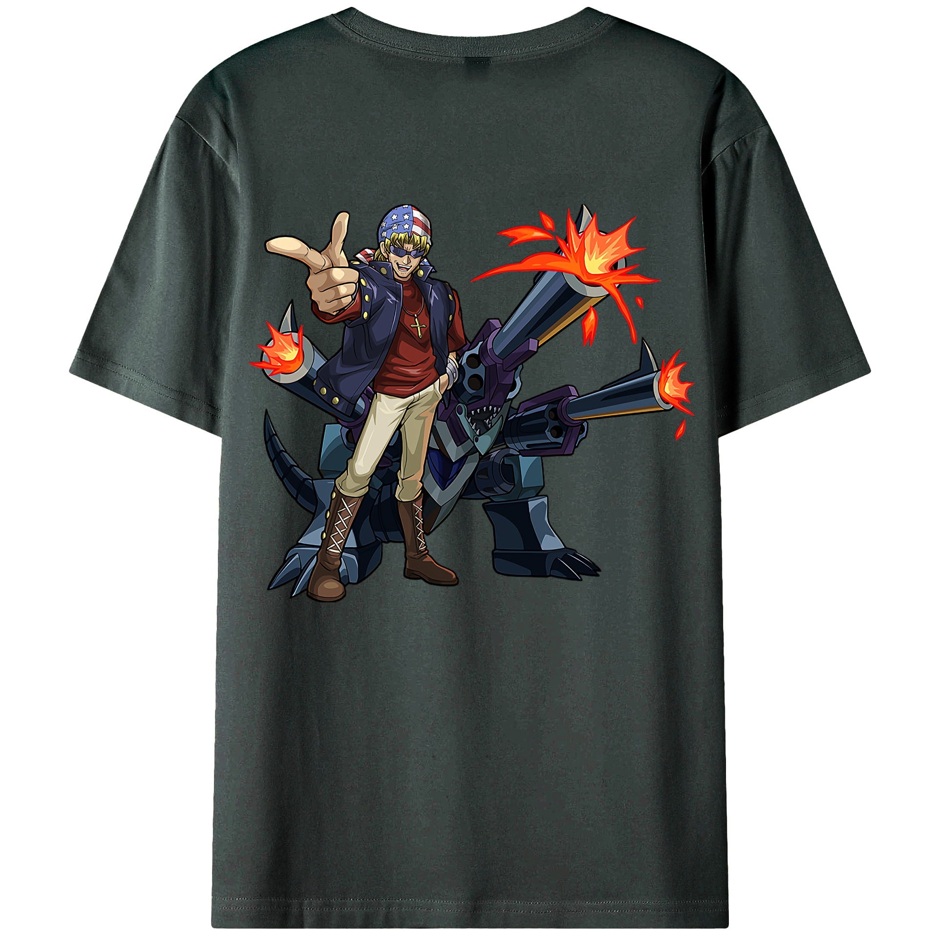 （画像用） 遊☆戯☆王 Yu-Gi-Oh! 綿100％ メンズ半袖Tシャツ（バックプリント） 通気性